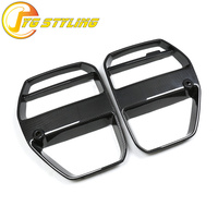 Rejilla Delantera de Fibra de Carbono Seca para BMW G80 G81 M3 G82 G83 M4, Estilo V, Marco de Rejilla Central Doble para Parachoques Delantero
