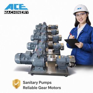 Bomba de lóbulos triples sanitaria Ace de 1 HP, de acero inoxidable, para miel de alta viscosidad, con motor de conversión de frecuencia - Product Image 1