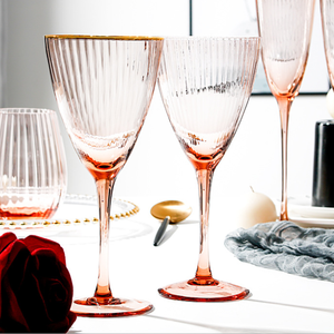 Jante verres à vin gobelets tasse <span class=keywords><strong>verre</strong></span> à eau or Champagne fait à la main couleur <span class=keywords><strong>verre</strong></span> <span class=keywords><strong>verre</strong></span> personnalisé pour fête de mariage rose bohème événement - Product Image 1