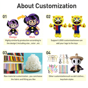 Peluche personnalisée mignonne de fille de dessin animé, OEM ODM, jouet en peluche à double queue de cheval, jouets pour enfants, jouets pour enfants à marque privée - Product Image 5