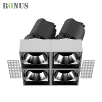 Triple spot LED encastré rectangulaire sans cadre COB 7W*3 pour plafond