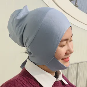 사용자 정의 만든 하이 엔드 저지 내부 캡 턱 커버 세련된 넥타이 다시 underscarf hijab 모자