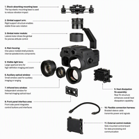 Q30TIRM Kamera Gimbal 3-Axis Sensor Tiga Lipat 30X Zoom 10km Laser Rangefinder 1280x1024 IR Thermal AI Tracking UAV Payload