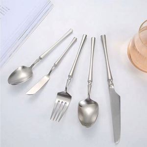 Luxury 304 SUS Stainless Steel Flatware Set Wedding Style Silverware with Modern Design Includes Spoons Fork Knife - Product Image 1