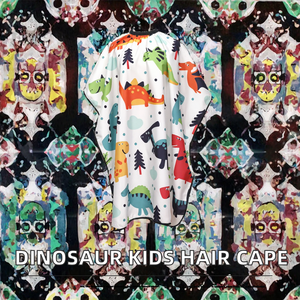Mantella da Parrucchiere Universale DINSHINE J-06 con Motivo Dinosauro per Bambini, in Poliestere, per Uso Professionale e Domestico - Product Image 2