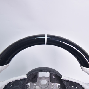 Volante in Pelle Completo Personalizzato per <span class=keywords><strong>Audi</strong></span> A5, Modificato con Dettagli in Pelle Lucida, Pelle Scamosciata e Pelle Traforata, Upgrade Personalizzato - Product Image 3