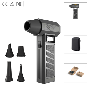 Soplador de Aire Portátil Recargable de Alta Velocidad, Potente Ventilador Turbo con Panel de Luz para Limpieza - Product Image 1