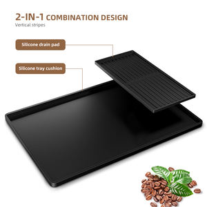 Tapete de Silicona Ligero de 490g para Café, 2 en 1, Antideslizante y con Drenaje, para Cocina o Barra de Desayunos - Product Image 1