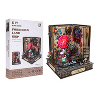 Kit de maison miniature DIY Magic Forbidden Land Book Nook, puzzle en bois, insert de bibliothèque, diorama, cadeau pour adultes