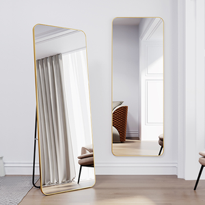 Specchio Contemporaneo a Figura Intera in Lega <span class=keywords><strong>di</strong></span> Alluminio con <span class=keywords><strong>Design</strong></span> Ecologico, Dimensioni Personalizzabili per Soggiorno e Negozi <span class=keywords><strong>di</strong></span> Abbigliamento - Product Image 3