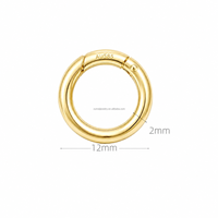 Vente en gros de fermoirs à ressort ronds en or massif 14 carats de 12 mm pour la fabrication de colliers et de bijoux