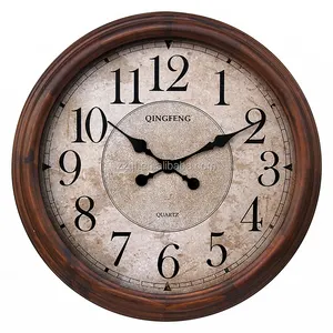 Customized Personalized Decorative Wooden Frame Distressed Style Antique Octagon Wall Clock