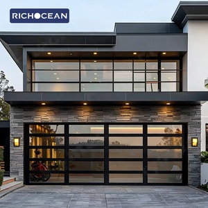 Portes de <span class=keywords><strong>garage</strong></span> sectionnelles coulissantes en aluminium et verre RICHOCEAN pour maisons et résidences – Vente en gros usine - Product Image 1
