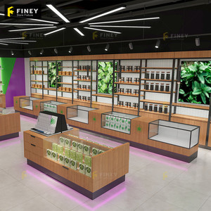 Cửa hàng thuốc lá tùy chỉnh tủ trưng bày canna cửa hàng thiết kế nội thất cửa hàng xì gà bằng gỗ nội thất cửa hàng kính khói cửa hàng trưng bày - Product Image 1