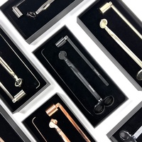 Kit de soin de mèche de bougie noir et or en gros avec éteignoir et coupe-mèche