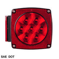 Feu arrière combiné carré à LED, moins de 80 ", feu arrière de remorque de camion FMVSS108/SAE/DOT