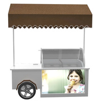 Chariot de vente ambulante pour la vente au détail de produits mobiles, de restauration rapide, de glaces, de gelato, de sucettes glacées, chariot de vente ambulante à pousser à la main