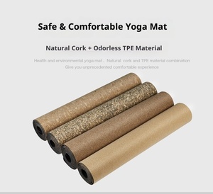 Tapete de <span class=keywords><strong>Yoga</strong></span> Portátil de Alta Gama, Ecológico, Antideslizante, con Patrón Grabado con Láser, Personalizado, de Corcho y TPE, Rectangular, 183 cm - Product Image 3