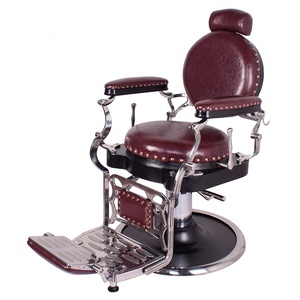 Silla de peluquero de lujo para hombre, mueble de salón de belleza para corte de pelo, color rojo antiguo, gran oferta, 2021 - Product Image 1