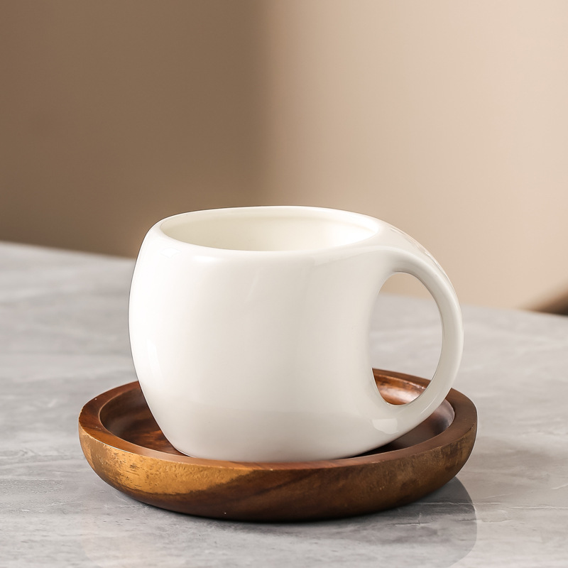 Taza + Cojín de madera (porcelana)