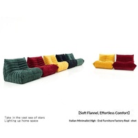 Canapé paresseux moderne et minimaliste en tissu, une place, style chenille, avec mousse à compression intégrale, pour salon