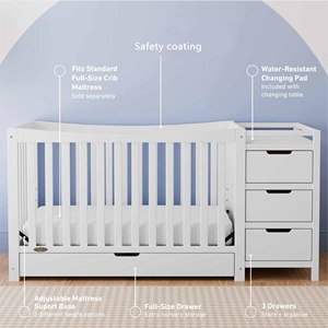 Customized Eco-friendly Modern Wooden <b>Baby</b> Crib <b>with</b> Storage Cabinet and Three-Drawer Chest for Nursery Bedroom Hospital - Product Image 3