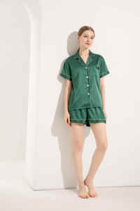 Pijamas de Satén para Mujer FUNG 3034, Nueva Colección Jacquard, 80% Poliéster y 20% Elastano, Transpirables, Cintura Elástica, Largo hasta la Rodilla, Gran Venta - Product Image 5