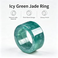 Bague pour homme en jadéite bleu glacial naturel, type A, bague en jade ciré pour homme et femme, bijoux en gros, cadeau