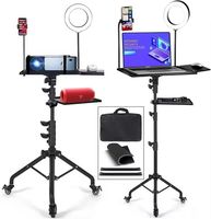 Support portable en alliage d'aluminium réglable en hauteur pour ordinateur portable et projecteur, avec roulettes, étanche, pour usage bureautique, compatible téléphone et appareil numérique