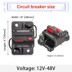 Disjoncteur marin réinitialisable 20A-300A 12V DC 60A pour voiture, bateau, batterie, audio, moteur, interrupteur principal pour panneau solaire - Product Image 2