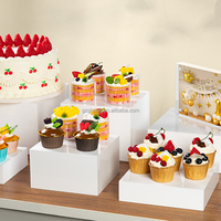 SHP Grandes Ventes Présentoir de Table en Acrylique Transparent 4 Pièces en Cascade pour Aliments et Restaurants