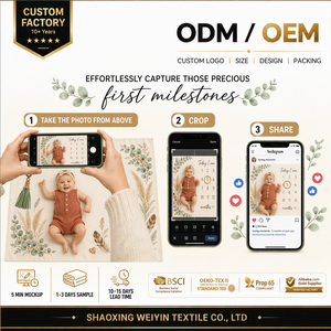 Customized High Quality Print Boho Style Sublimation Newborn Soft Photo Props <strong>Memory</strong> Monthly Milestone Baby <strong>Blanket</strong> - Product Image 2