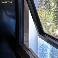 Wazzor Factory Precio al por mayor Sala de estar Insonorizada Vidrio eléctrico Perfil de aluminio Centro Pivotado Ventanas de apertura