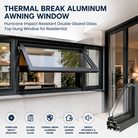 Ventana Abatible de Aluminio con Vidrio Esmerilado Resistente a la Humedad para Baño, Fácil Mantenimiento, Resistente a la Corrosión