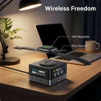 Chargeur rapide GaN 140W 2026 avec affichage LED en temps réel, adaptateur multiport PD pour ordinateurs portables, tablettes et téléphones universels à charge rapide