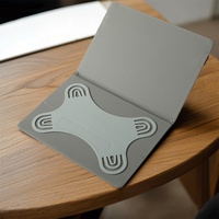 Étui universel pour iPad gris argenté, fabriqué en coton, lin, cuir PU, boucles en silicone, anti-rayures, modèles 7-8 9-11 pouces