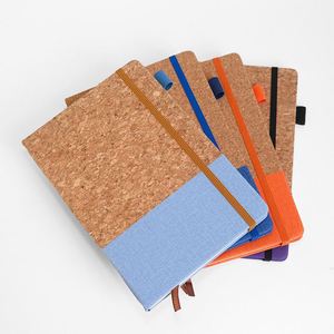 Custom Logo Cross-Border Environmental Protection Soft Wood Grain Stitching Notebook <b>Wheat</b> Straw A5 Notebook <b>Pack</b> Strap - Product Image 1