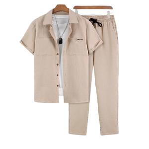 Pantaloni sportivi Casual da uomo a due pezzi con Bread a maniche corte - Product Image 1