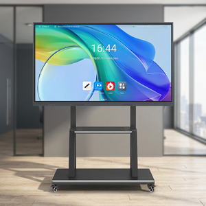 กระดานอัจฉริยะแบบโต้ตอบขนาด 75 นิ้ว 4K พร้อมแผงไวท์บอร์ดแบบเลื่อนได้ สำหรับการประชุมในสำนักงาน ห้องเรียน การสอน และกระดานดิจิทัล - Product Image 1