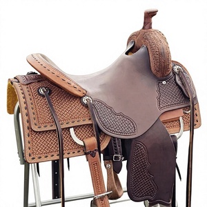 Silla de montar de cuero marrón con diseño floral grabado para venta al por mayor, en stock y sostenible, de la mejor calidad, silla de montar inglesa para adultos. - Product Image 5