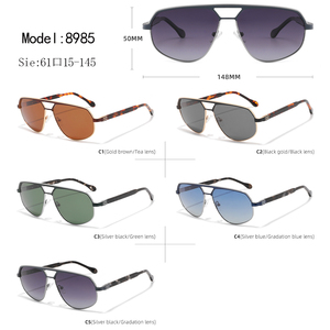 Gafas de Sol de Piloto Unisex, Montura Metálica Rectangular, Lentes con Degradado Azul, 100% Protección UV, Uso en Exteriores, Adultos - Product Image 3