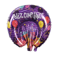 Özel tasarım şeker Feliz Cumpleanos mutlu doğum günü alüminyum folyo balonlar doğum günü dekorasyon Pinata tema ile doldurulabilir