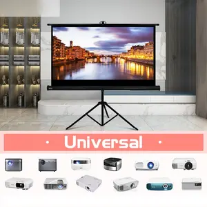 Seeball 84 X 84 Inch Tripod Screen Easy Assembly Portable Projection Screen With Stand Outdoor Projector And Screen