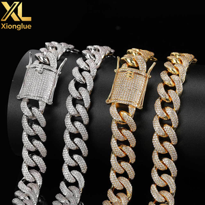 15mm Cuban Link <b>Chain</b> Necklace <b>Iced</b> <b>Out</b> Chunky Cadena Zircon Hip Hop Cuban <b>Chain</b> - Product Image 6