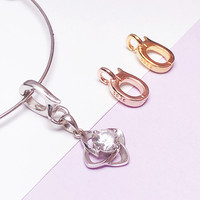 Offre Spéciale : Accessoires de Bijoux – Fermoirs en Argent Sterling S925, Fermoirs d'Amélioration de Pendentif, Fermoirs Amovibles Or Rose/Argent/Or 7x13mm
