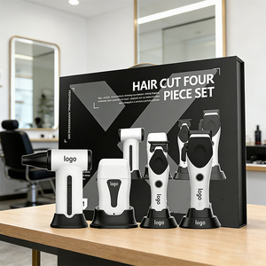 Tondeuse à cheveux professionnelle sans fil 4-en-1 à moteur haute vitesse, tondeuse, rasoir et <span class=keywords><strong>kit</strong></span> ventilateur turbo, machine à couper les cheveux, outils de barbier - Product Image 1