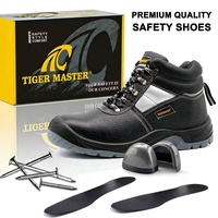 Botas de Trabajo Industriales de Cuero para Hombre CE S3 FO SR, Zapatos de Seguridad con Puntera de Acero, Resistentes a Pinchazos, Aceite y Antideslizantes con Suela de PU