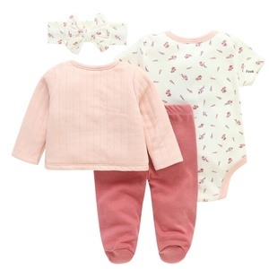 Nouvel Ensemble Bébé Printemps Automne en Gros, Tenue Adorable en Coton pour Bébé 0-1 An avec Porte-Vêtements et Sous-Vêtements Deux Pièces - Product Image 5