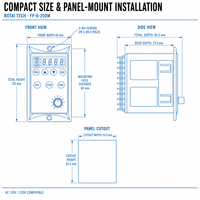Régulateur de vitesse compact à montage sur panneau Palo pour moteur monophasé AC220V 6-250W, contrôleur de vitesse réglable, protection IP20