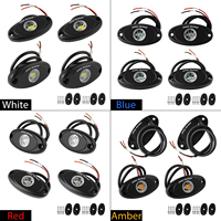 4 luces LED de 9W para roca, luz inferior para camión, ámbar, azul, rojo, para Jeep Wrangler, luz de bajos, luz de rueda